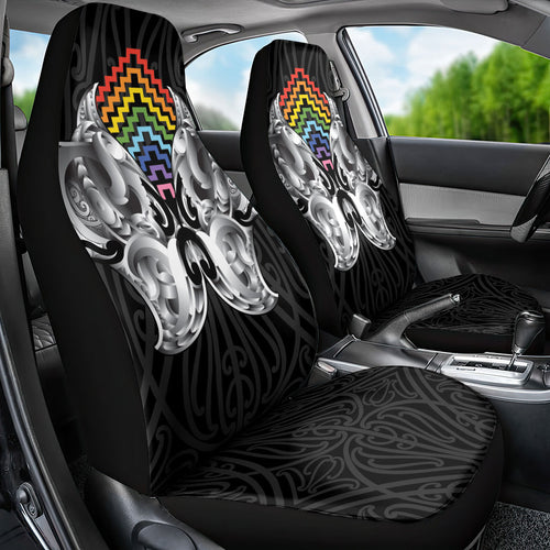 Aotearoa Kowhaiwhai Poutama Rainbow Motif Car Seat Cover