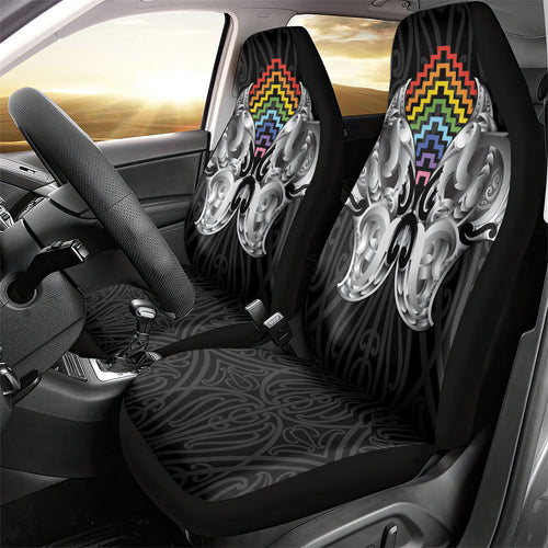 Aotearoa Kowhaiwhai Poutama Rainbow Motif Car Seat Cover