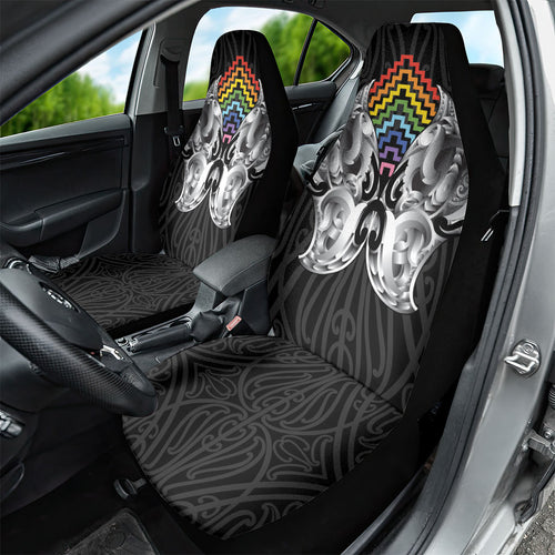 Aotearoa Kowhaiwhai Poutama Rainbow Motif Car Seat Cover