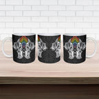 Aotearoa Kowhaiwhai Poutama Rainbow Motif Ceramic Mug