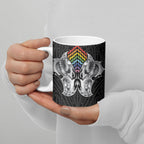 Aotearoa Kowhaiwhai Poutama Rainbow Motif Ceramic Mug