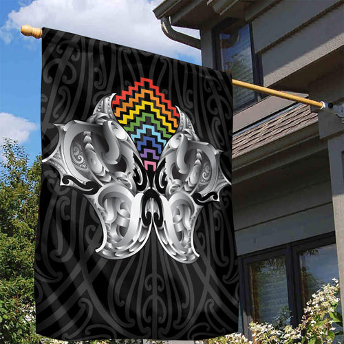 Aotearoa Kowhaiwhai Poutama Rainbow Motif Garden Flag