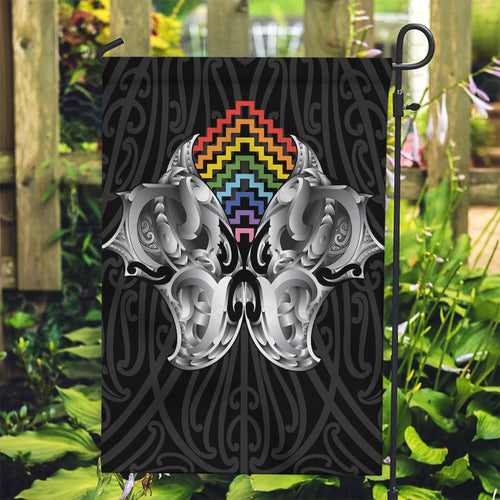 Aotearoa Kowhaiwhai Poutama Rainbow Motif Garden Flag