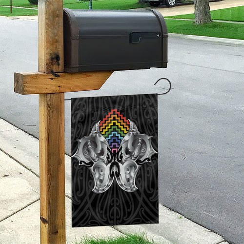 Aotearoa Kowhaiwhai Poutama Rainbow Motif Garden Flag