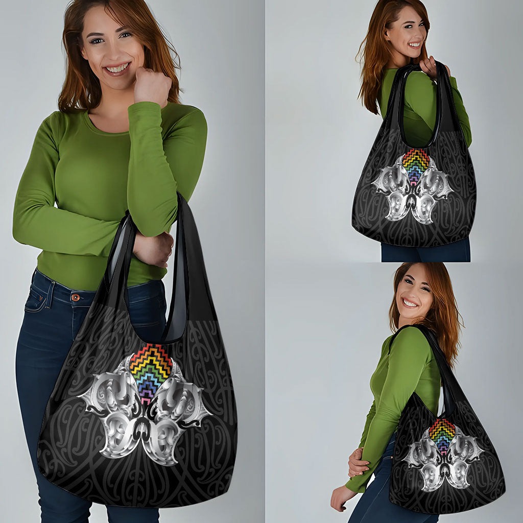 Aotearoa Kowhaiwhai Poutama Rainbow Motif Grocery Bag