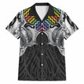 Aotearoa Kowhaiwhai Poutama Rainbow Motif Hawaiian Shirt
