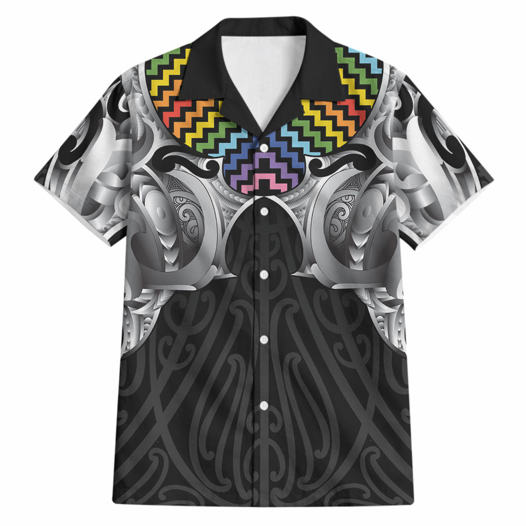 Aotearoa Kowhaiwhai Poutama Rainbow Motif Hawaiian Shirt