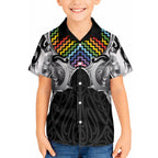 Aotearoa Kowhaiwhai Poutama Rainbow Motif Hawaiian Shirt