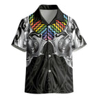Aotearoa Kowhaiwhai Poutama Rainbow Motif Kid Hawaiian Shirt