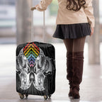Aotearoa Kowhaiwhai Poutama Rainbow Motif Luggage Cover