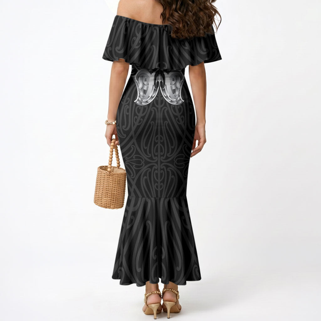Aotearoa Kowhaiwhai Poutama Rainbow Motif Mermaid Dress