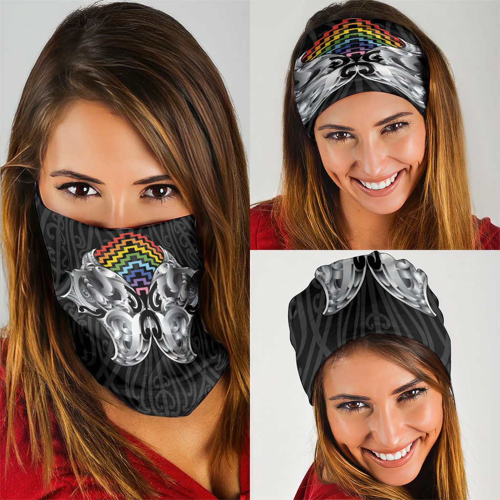 Aotearoa Kowhaiwhai Poutama Rainbow Motif Neck Gaiter