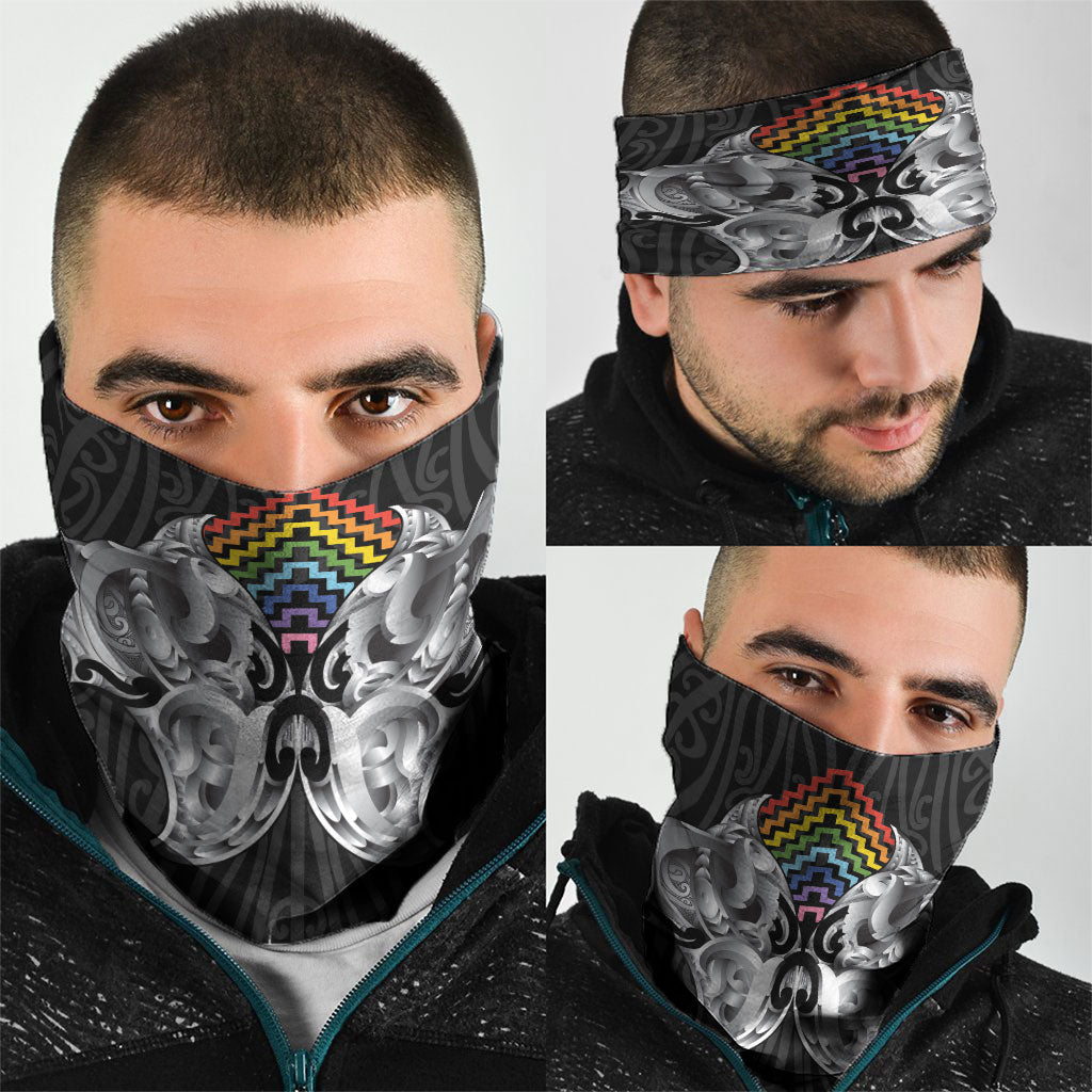 Aotearoa Kowhaiwhai Poutama Rainbow Motif Neck Gaiter