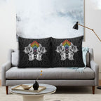 Aotearoa Kowhaiwhai Poutama Rainbow Motif Pillow Cover