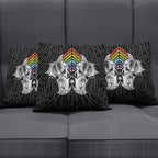 Aotearoa Kowhaiwhai Poutama Rainbow Motif Pillow Cover