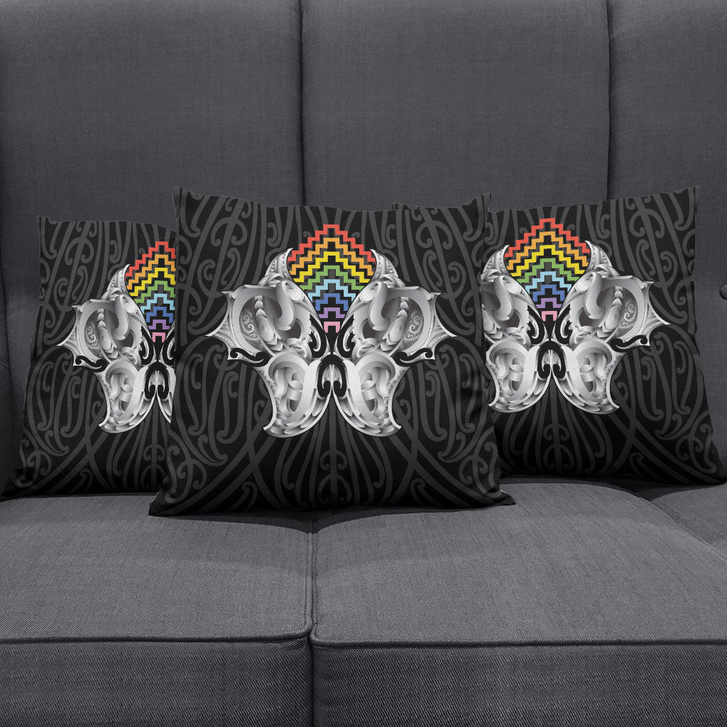 Aotearoa Kowhaiwhai Poutama Rainbow Motif Pillow Cover