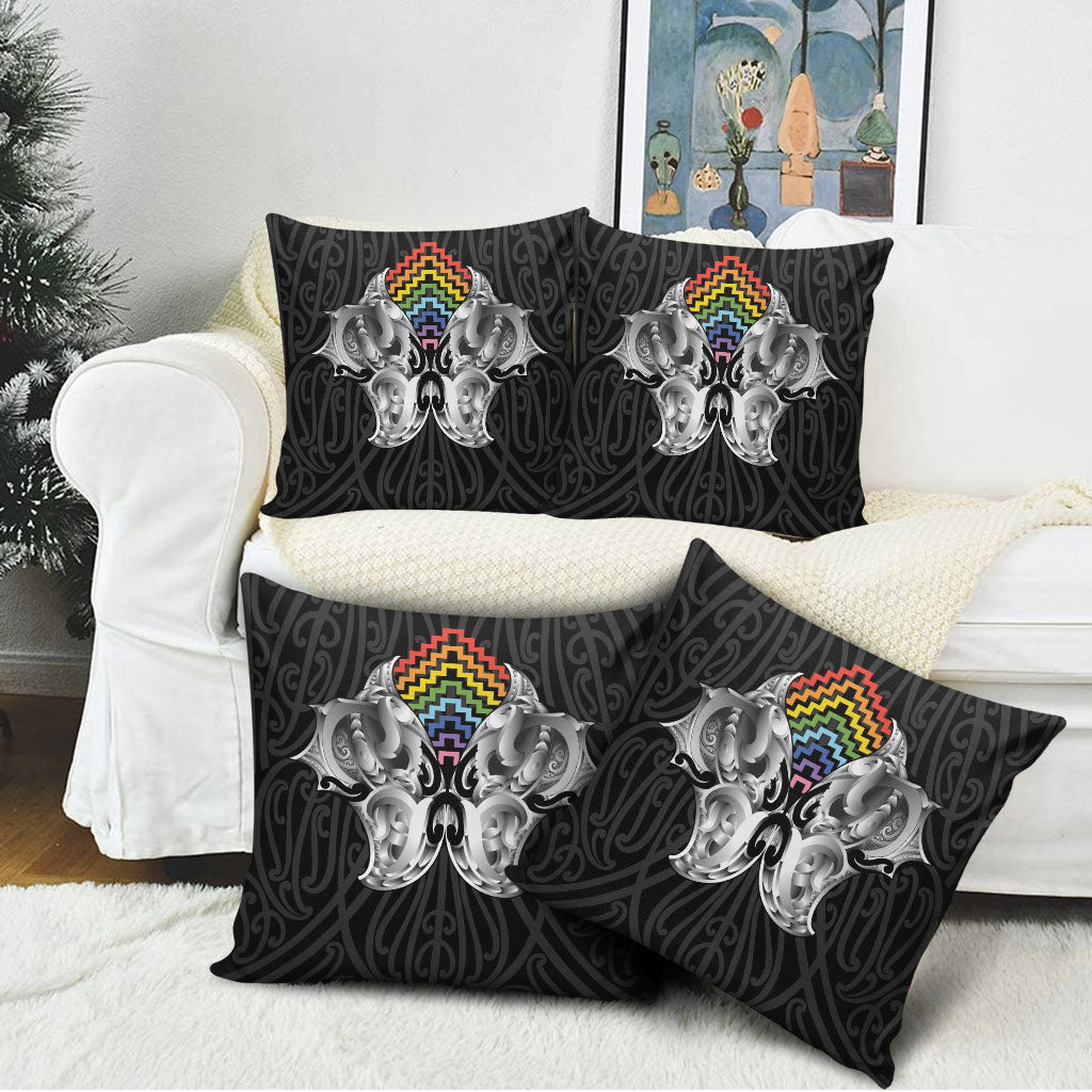 Aotearoa Kowhaiwhai Poutama Rainbow Motif Pillow Cover