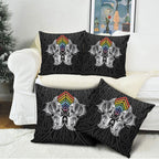 Aotearoa Kowhaiwhai Poutama Rainbow Motif Pillow Cover