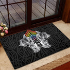 Aotearoa Kowhaiwhai Poutama Rainbow Motif Rubber Doormat