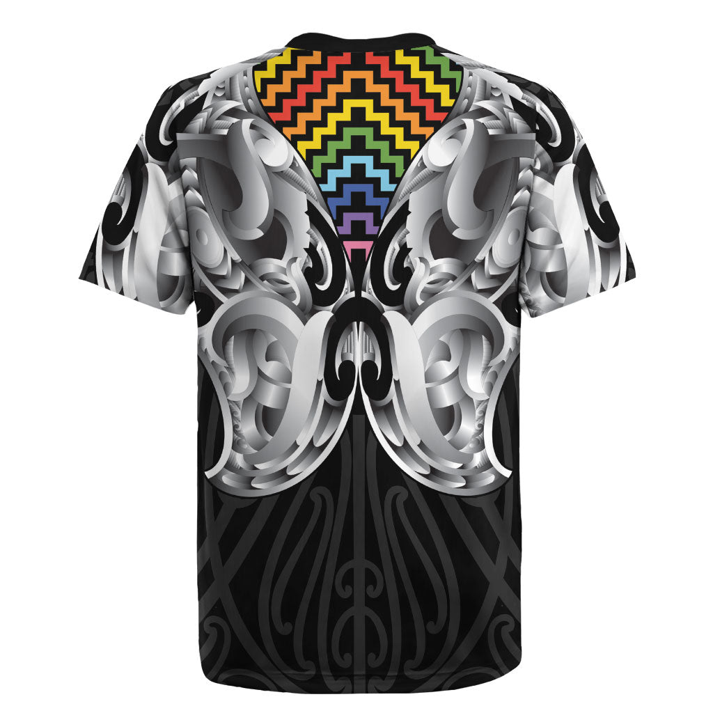 Aotearoa Kowhaiwhai Poutama Rainbow Motif Rugby Jersey