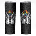 Aotearoa Kowhaiwhai Poutama Rainbow Motif Skinny Tumbler