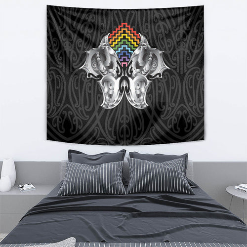 Aotearoa Kowhaiwhai Poutama Rainbow Motif Tapestry