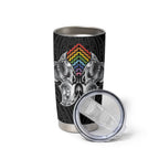 Aotearoa Kowhaiwhai Poutama Rainbow Motif Tumbler Cup