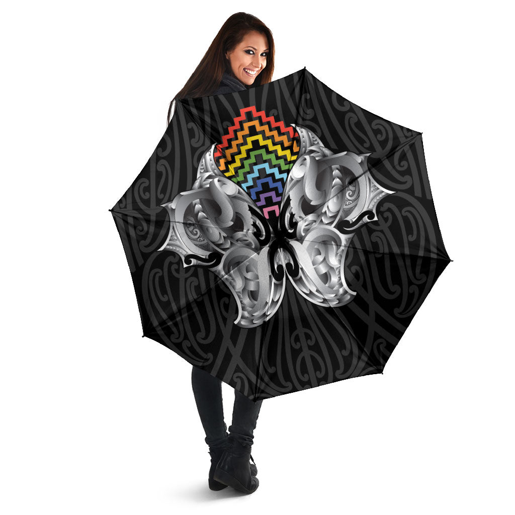 Aotearoa Kowhaiwhai Poutama Rainbow Motif Umbrella