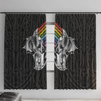 Aotearoa Kowhaiwhai Poutama Rainbow Motif Window Curtain