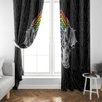 Aotearoa Kowhaiwhai Poutama Rainbow Motif Window Curtain
