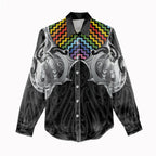 Aotearoa Kowhaiwhai Poutama Rainbow Motif Women Casual Shirt