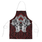 Aotearoa Kowhaiwhai Poutama Red Motif Apron