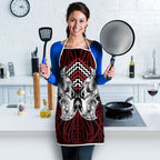 Aotearoa Kowhaiwhai Poutama Red Motif Apron