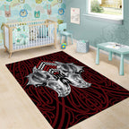 Aotearoa Kowhaiwhai Poutama Red Motif Area Rug