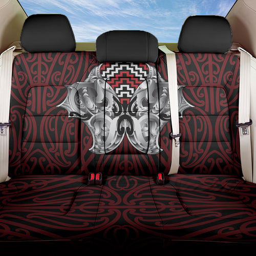 Aotearoa Kowhaiwhai Poutama Red Motif Back Car Seat Cover
