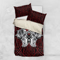 Aotearoa Kowhaiwhai Poutama Red Motif Bedding Set