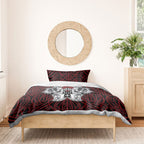 Aotearoa Kowhaiwhai Poutama Red Motif Bedding Set