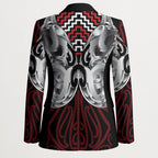 Aotearoa Kowhaiwhai Poutama Red Motif Blazer