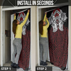 Aotearoa Kowhaiwhai Poutama Red Motif Door Cover