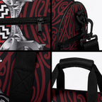 Aotearoa Kowhaiwhai Poutama Red Motif Duffle Bag