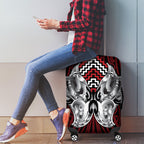 Aotearoa Kowhaiwhai Poutama Red Motif Luggage Cover