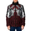 Aotearoa Kowhaiwhai Poutama Red Motif Padded Jacket