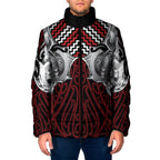 Aotearoa Kowhaiwhai Poutama Red Motif Padded Jacket