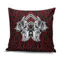 Aotearoa Kowhaiwhai Poutama Red Motif Pillow Cover