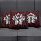 Aotearoa Kowhaiwhai Poutama Red Motif Pillow Cover