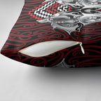 Aotearoa Kowhaiwhai Poutama Red Motif Pillow Cover