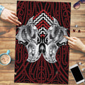 Aotearoa Kowhaiwhai Poutama Red Motif Puzzle