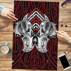 Aotearoa Kowhaiwhai Poutama Red Motif Puzzle