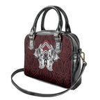 Aotearoa Kowhaiwhai Poutama Red Motif Shoulder Handbag