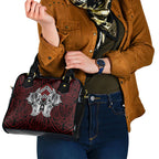 Aotearoa Kowhaiwhai Poutama Red Motif Shoulder Handbag